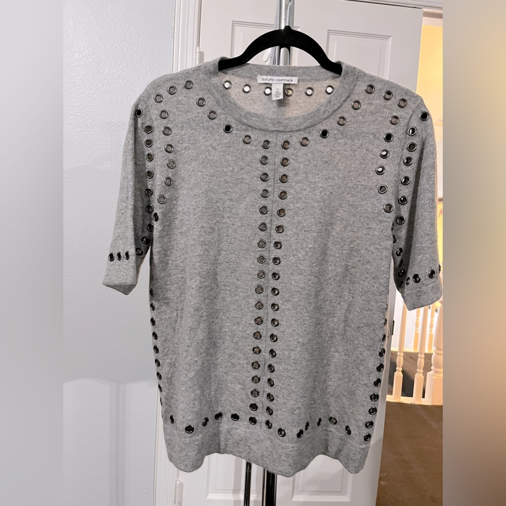 Autumn Cashmere Grommet Tee Cashmere Crew Neck Sweater